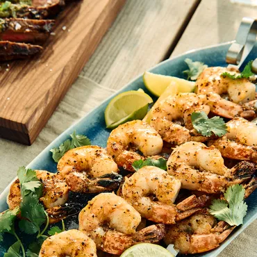 Grilled Steak and Shrimp with Scallion Pesto