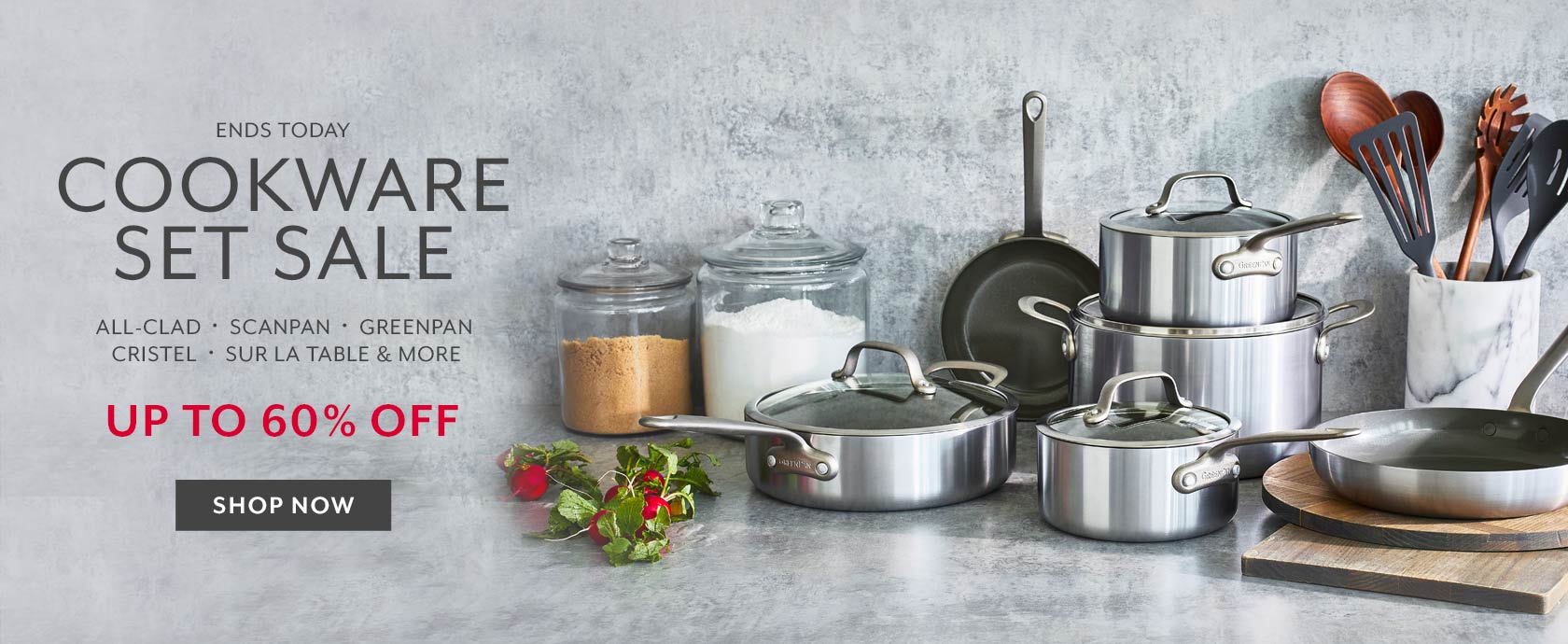 Ends today Cookware Set Sale up to 60% off, shop now