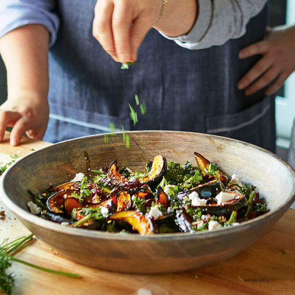 Roasted Acorn Squash and Broccoli Rabe Salad with Ricotta Salata