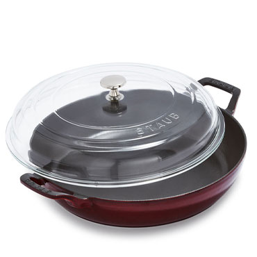 Staub Heritage All-Day Pan with Domed Glass Lid, 3.5 qt. in Grenadine