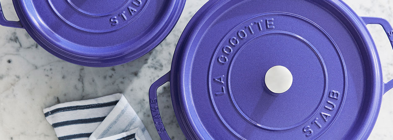 Staub cocottes in new blueberry color