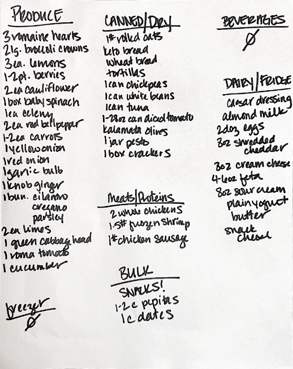 Grocery List