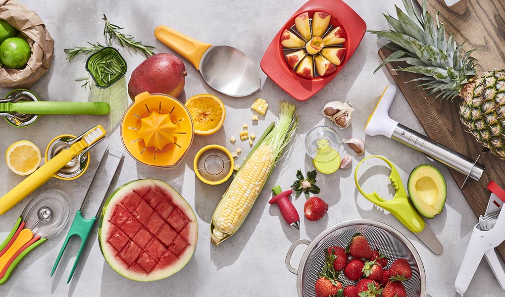 Shop Fruit & Veggie Tools with fresh pineapple, watermelon and applies