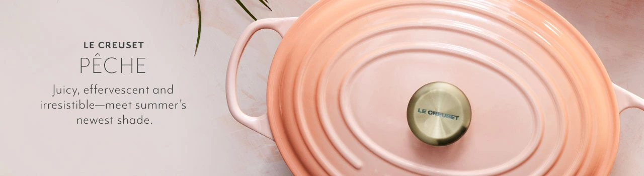 Le Creuset Peche. Juicy, effervescent and irresistible - meet summer's newest shade.