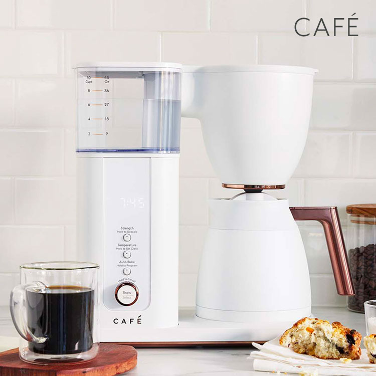 Café Specialty Drip Coffee Maker, 10-Cup in white