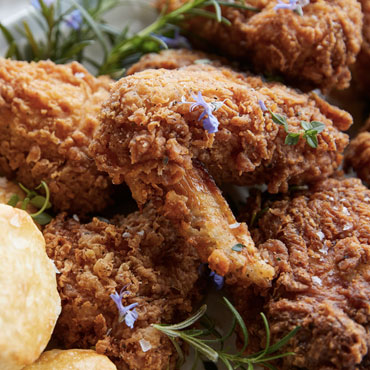 Skillet-Fried Chicken with biscuits