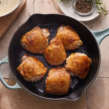 Pan-Roasted Chicken with Wine and Herb Sauce