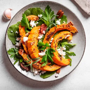Roasted Autumn Squash Salad with Arugula and Gorgonzola