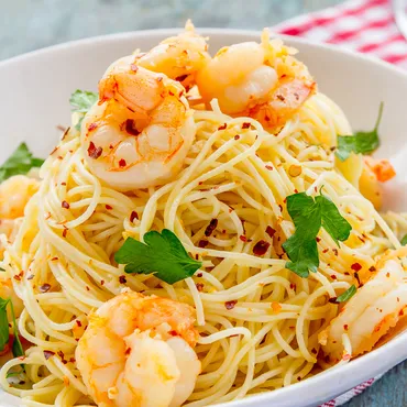 Shrimp Scampi with Homemade Spaghetti