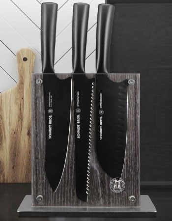 Schmidt Brothers Cutlery Jet Black 7-Piece Knife Block Set 