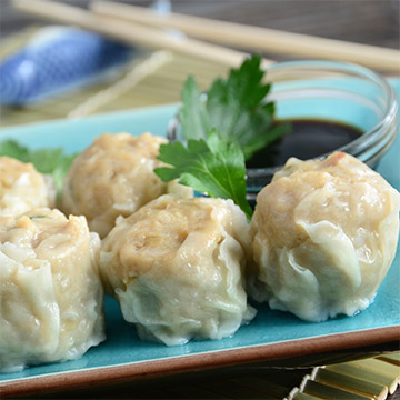 Pork Shumai with Soy and Sesame Dipping Sauce