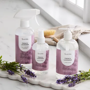 Sur La Table soaps and cleaning spray in French lavender scent