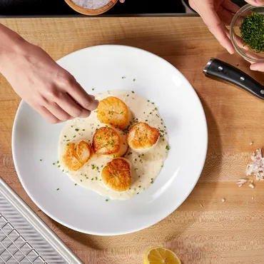 Seared Scallops on plate