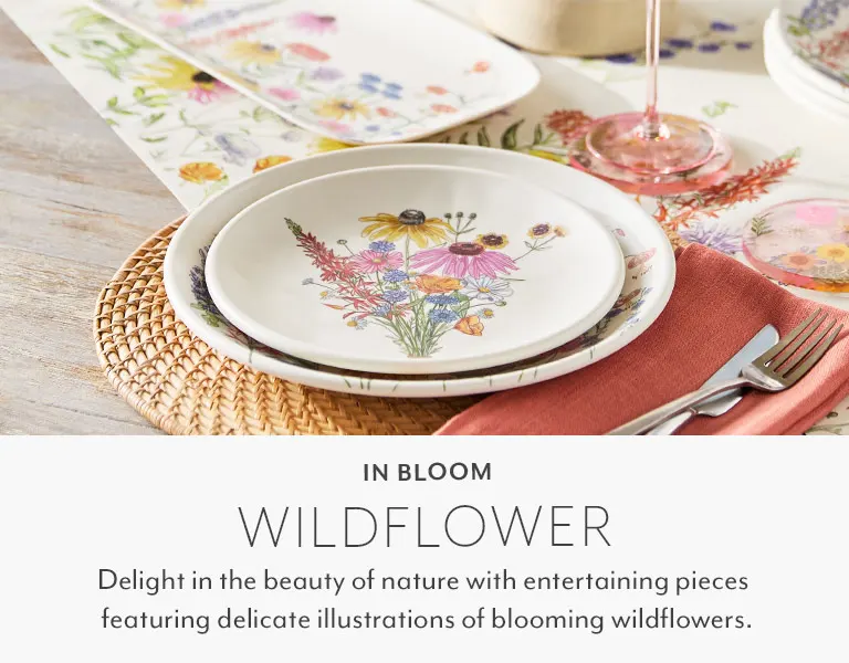 In Bloom Wildflower. Delight in the beauty of nature with entertaining pieces featuring delicate illustrations of blooming wildflowers.