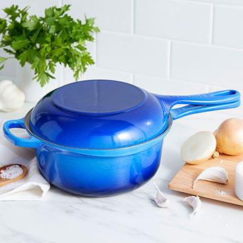 Le Creuset multi-function pan in Azure