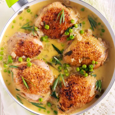 Roasted Chicken with Tarragon Cream Sauce