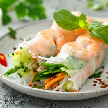Shrimp Spring Rolls with Peanut Sauce