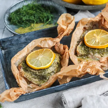Salmon en Papillote with Shaved Fennel and Dill