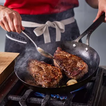 Pan-Seared Strip Steak with Shallot and Herb Compound Butter