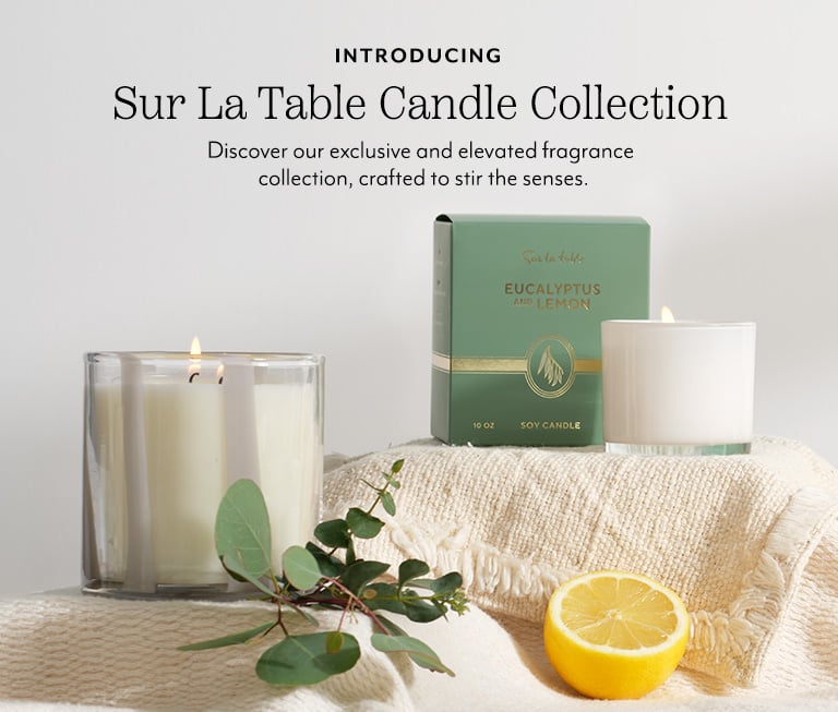 Introducing Sur La Table Candle Collection. Discover our exclusive and elevated fragrance collection, crafted to stir the senses.