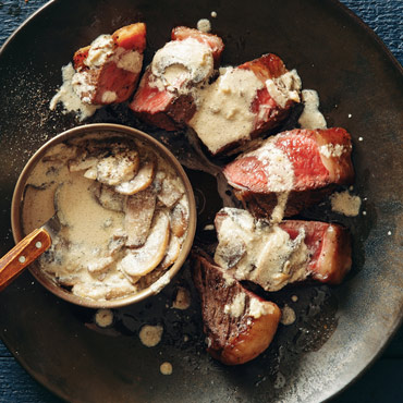 Seared Steak with Mushroom Red Wine Pan Sauce