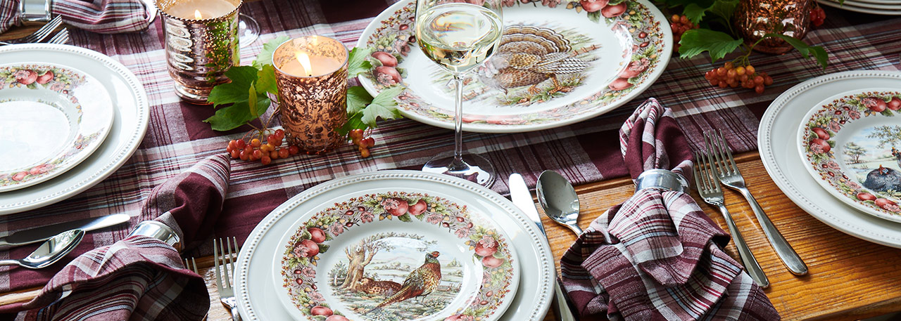 Harvest dinnerware and decor