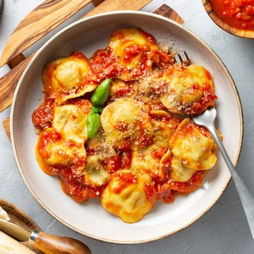 Three Cheese Ravioli with Marinara Sauce