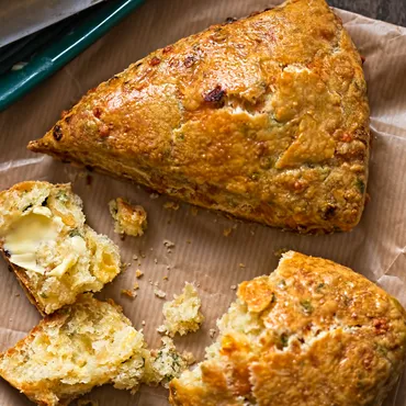 Classic Savory Cheddar Scones with Smoked Salted Butter