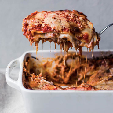 Homemade Lasagna with melted cheese