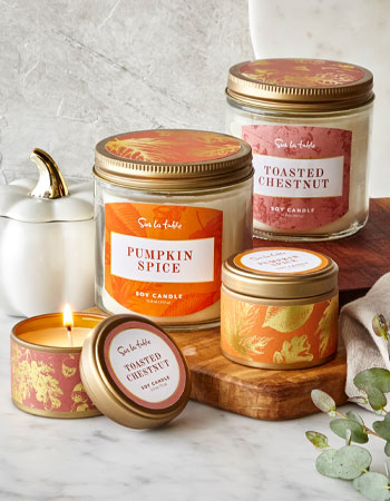 Pumpkin Spice and Toasted Chestnut Fall Candles