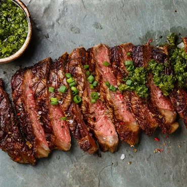 Grilled Marinated Steak with Charred Scallion Gremolata