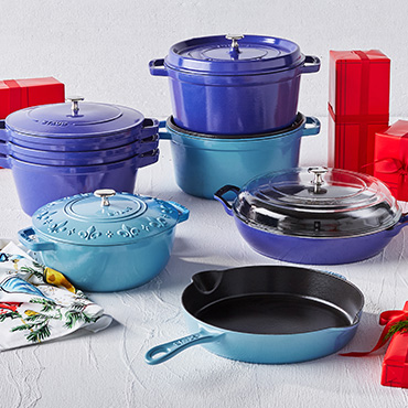 Staub cast iron cookware with lids