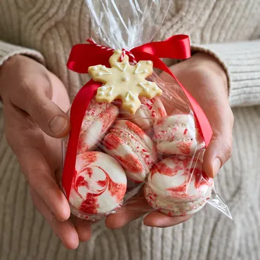 Candy Cane Swirl Macarons