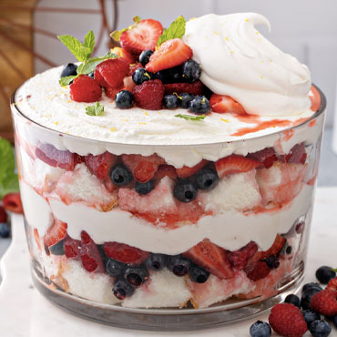 Very Berry Trifle with whipped cream