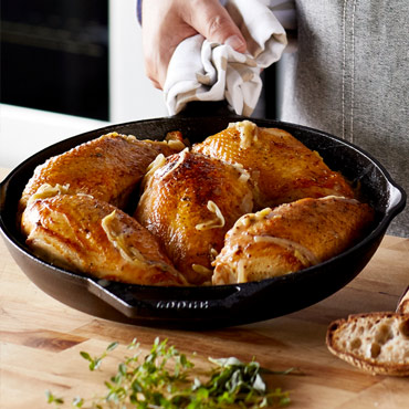 Pan-Roasted Chicken with Fine Herbs and Whole-Grain Mustard Sauce