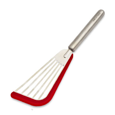 Sur La Table Silicone Edge Slotted Fish Turner in red