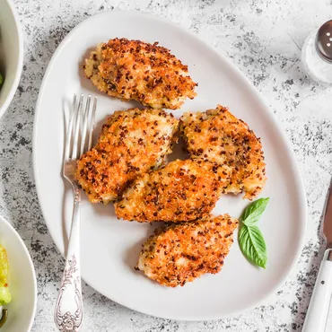 Mustard Crusted Chicken with White Wine Herb Sauce