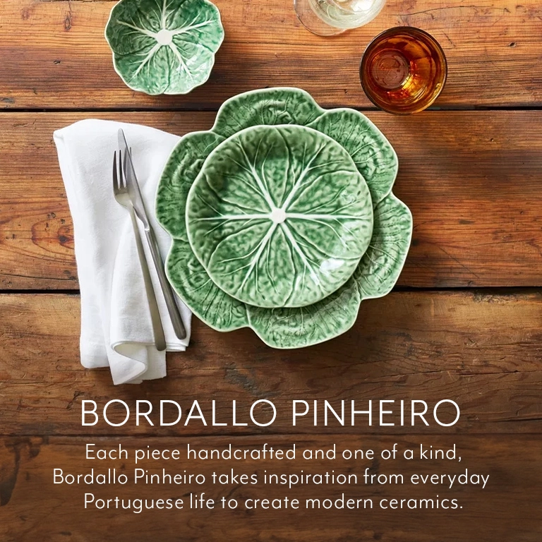 Bordallo Pinheiro. Each piece handcrafted and one of a kind, Bordallo Pinheiro takes inspiration from everyday Portugese life to create modern ceramics.