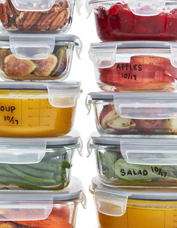 SUR LA TABLE 20 PIECE GLASS STORAGE SET WITH PEN
