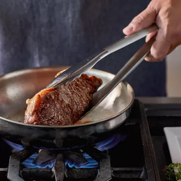 NY Strip Steak in skillet