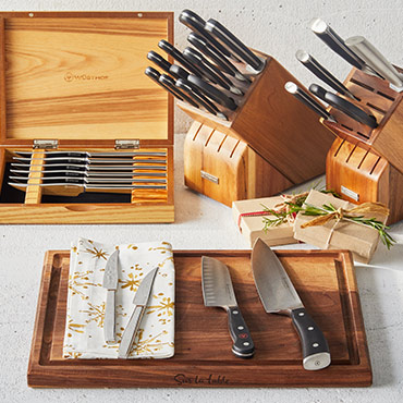 Wüsthof knives on cutting board