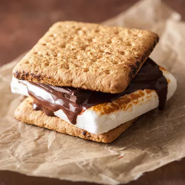 Homemade S’mores on parchment paper