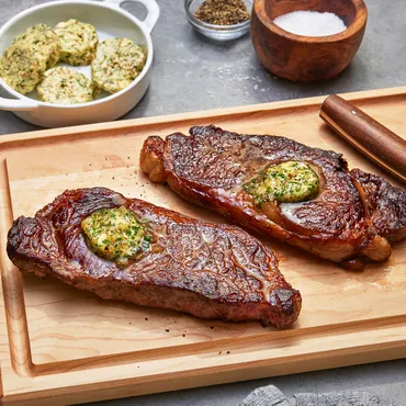 Seared Steak with Bourbon-Shallot Butter