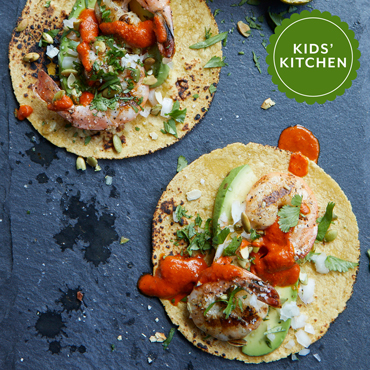 corn tortilla tacos with avocado and salsa