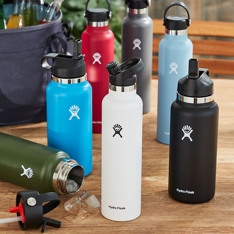 Hydro Flasks in various colors