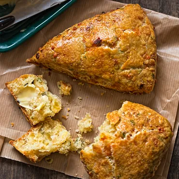 Classic Savory Cheddar Scones with Smoked Salted Butter