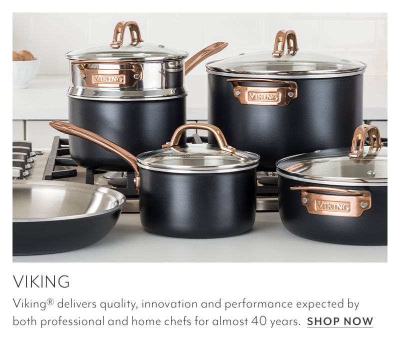 Viking Tri-Ply 11-Piece Cookware Set with copper handles