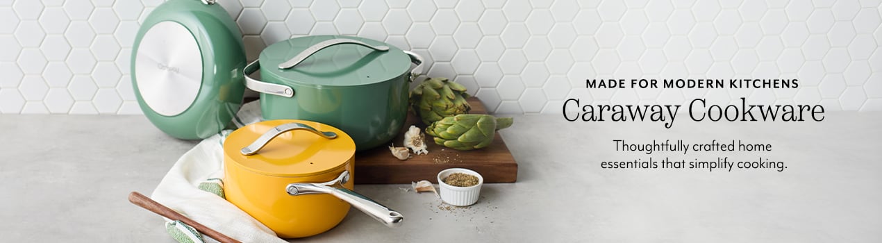 Made for modern kitchens Caraway Cookware. Thoughtfully crafted home essentials that simplify cooking.