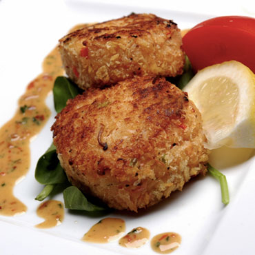 Crab Cakes with Creamy Mustard-Chive Sauce