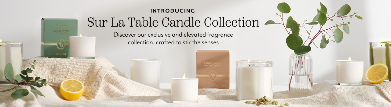 Introducing Sur La Table Candle Collection. Discover our exclusive and elevated fragrance collection, crafted to stir the senses.